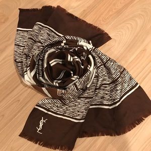 YSL Yves Saint Laurent silk scarf